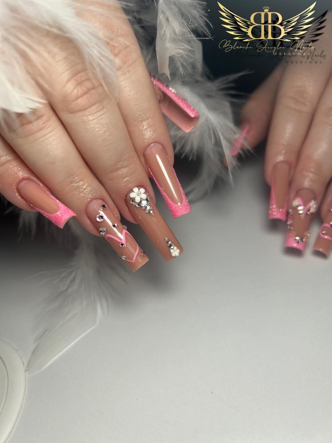 Műköröm építés/ XL-méret – Blanche Acrylic nails